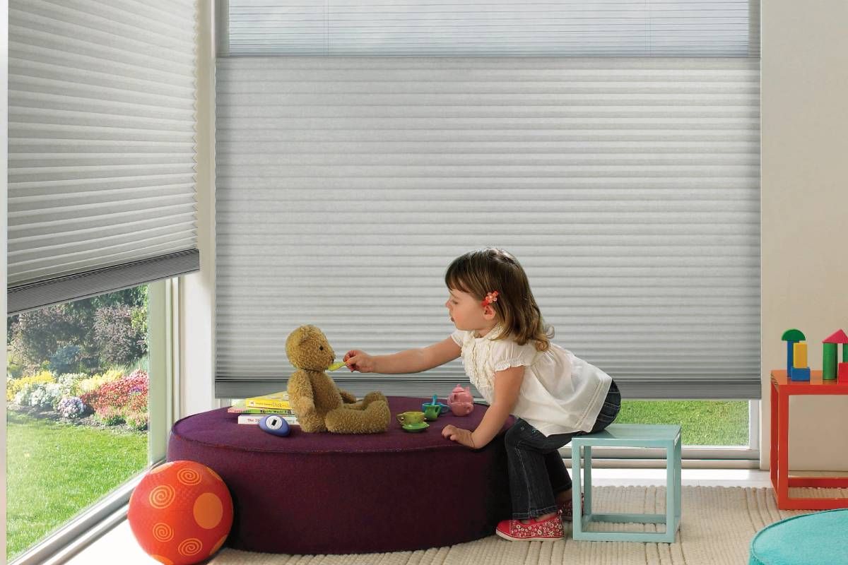 Hunter Douglas Duette® Cellular Shades in a nursery near Vacaville, CA, during the day