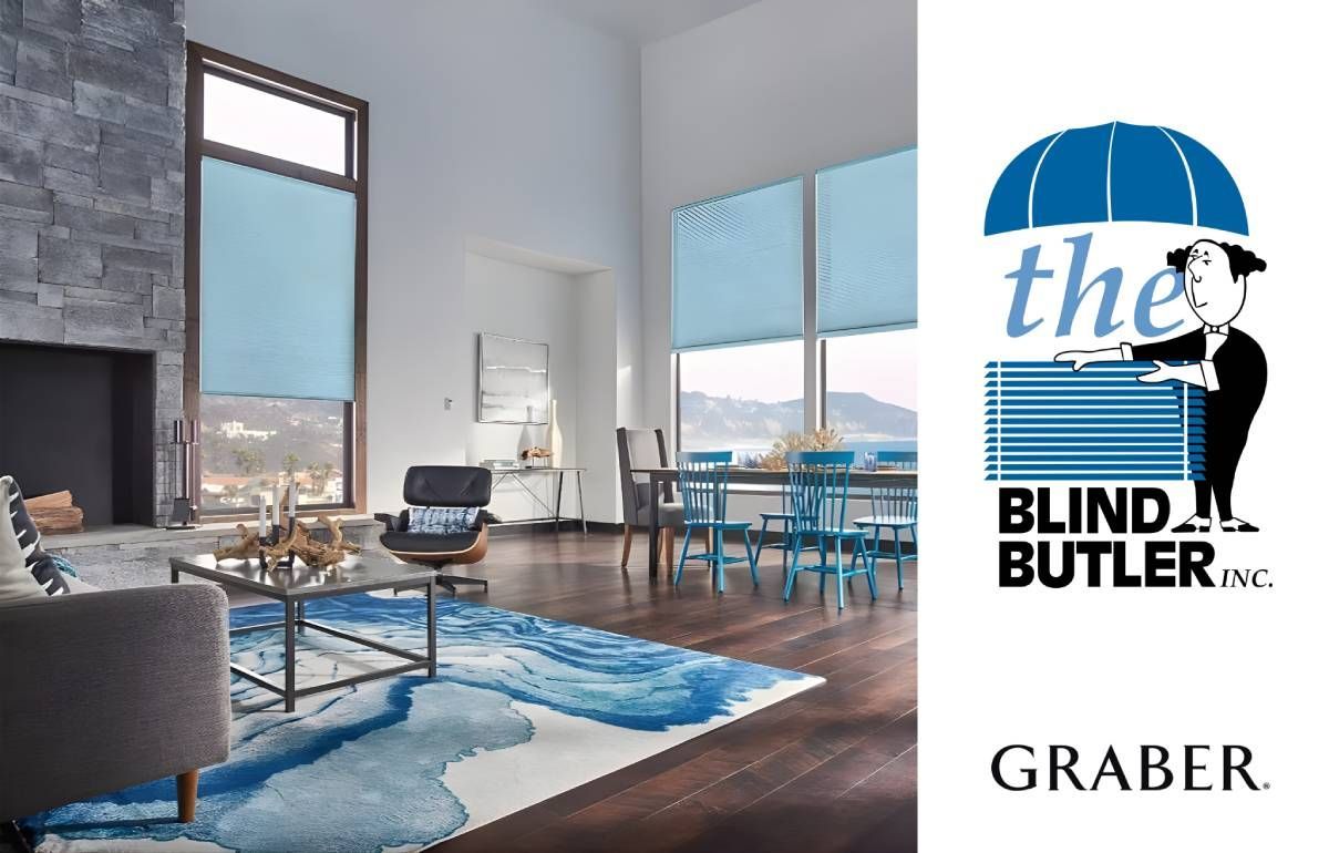 A living room with electric shades from Graber near Vacaville, California (CA)