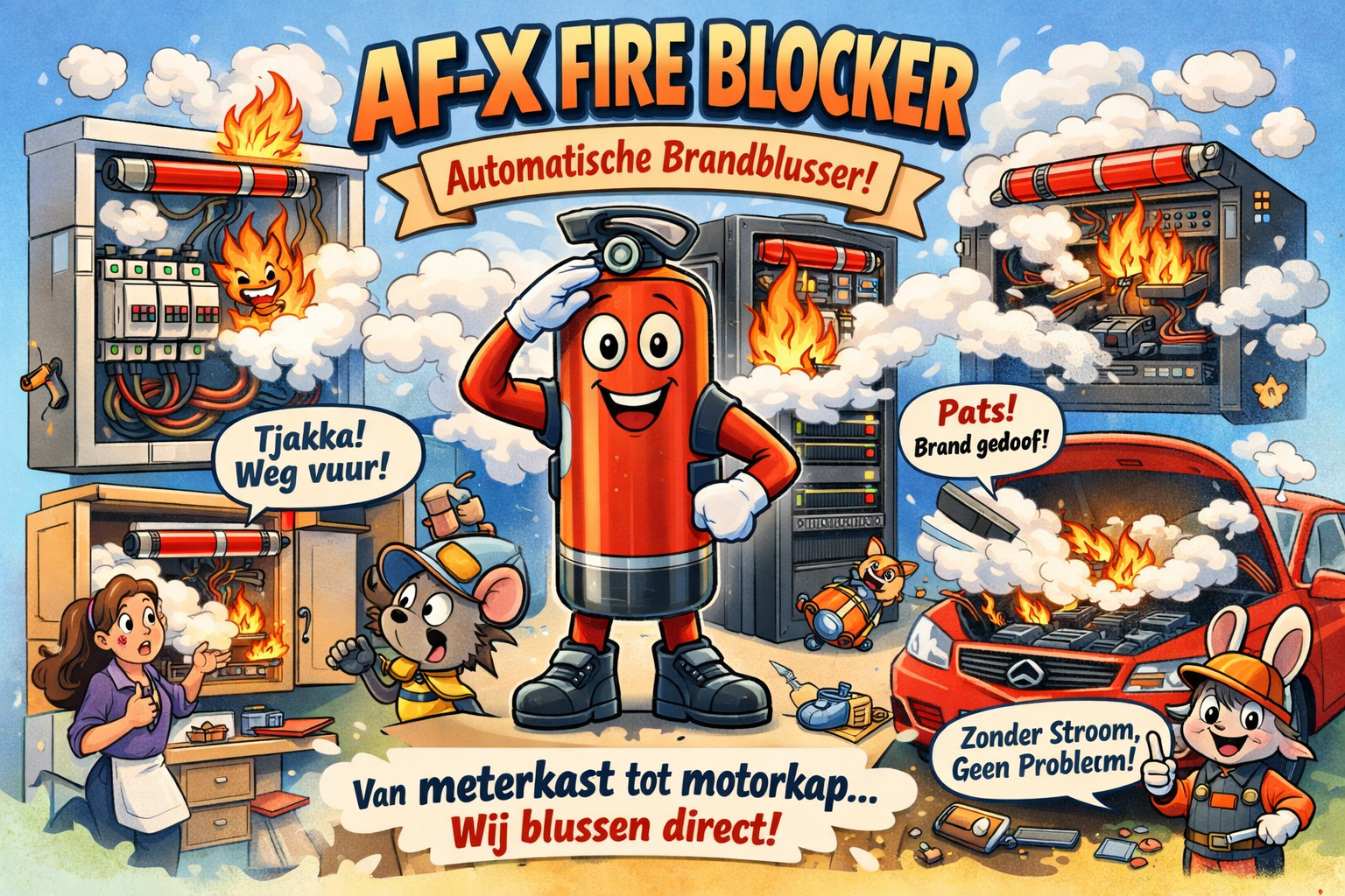 AF-X automatische fire blocker, werking en specificaties