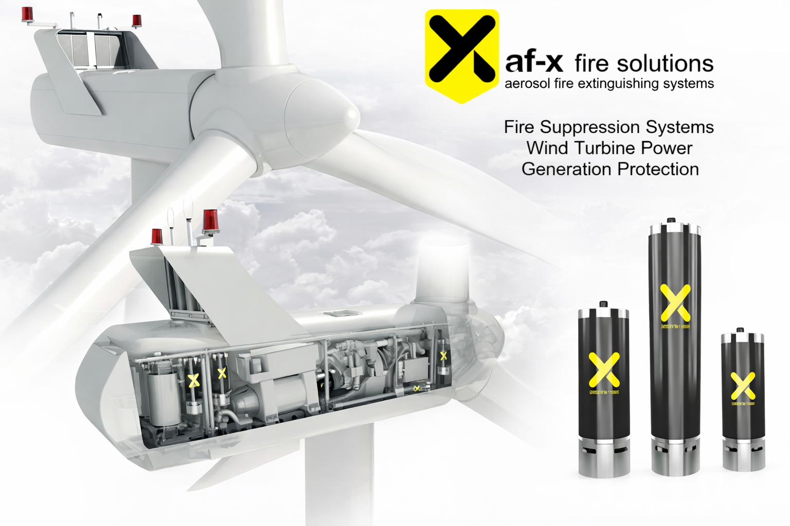 Windturbine beschermen met af-x fireblocker aerosol blussysteem