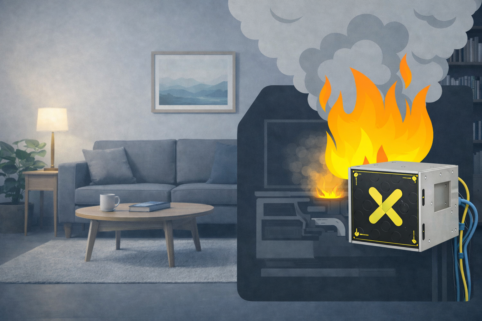 af-x fireblocker automatisch blussen woonkamer verhuur