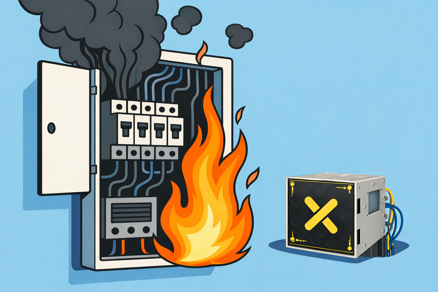 Fire Knock Out in meterkast af-x fireblocker automatisch blussyteem meterkast