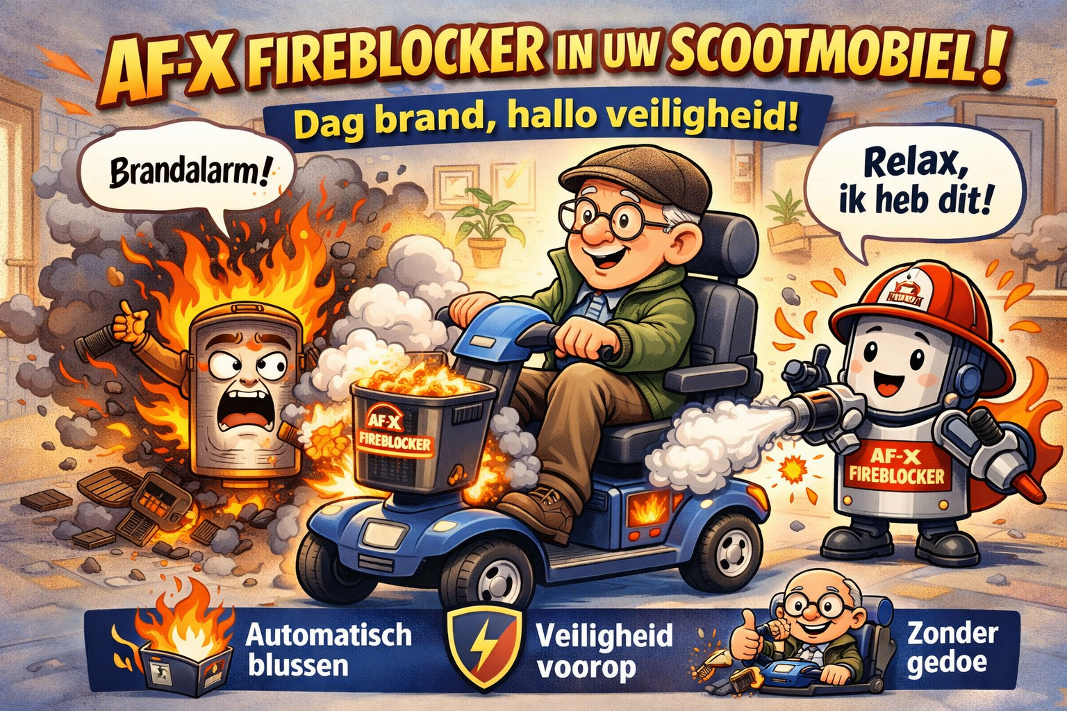 af-x fireblocker en nieuwe brandveiligheid voor scootmobielen
