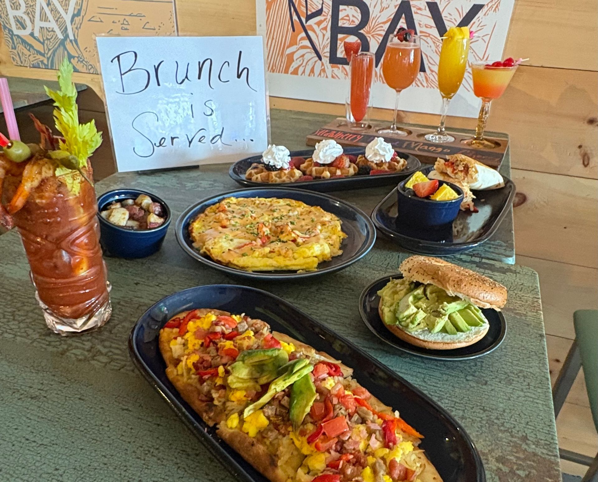 Brunch is served on Saturdays and Sundays at On The Bay