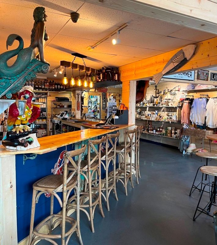 indoor dining on the bay in new baltimore