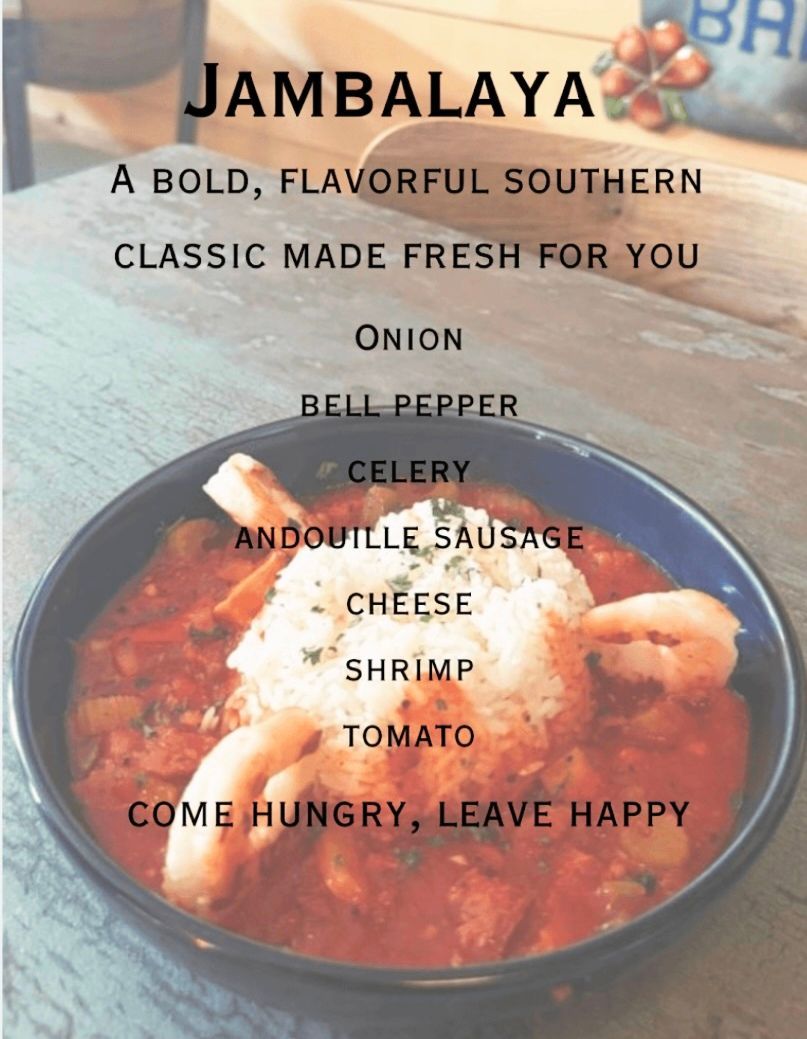 Jambalaya is a bold flavorful southern classic made fresh for you.