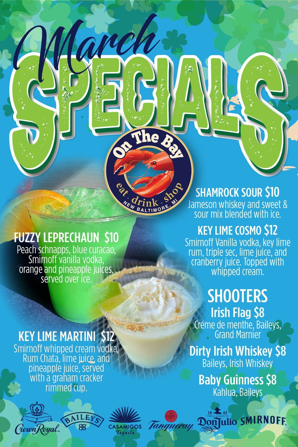 Menu of March specials at 