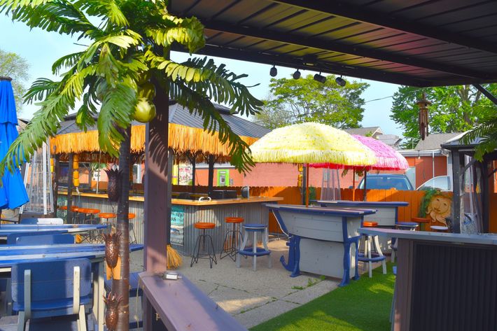 On The Bay Outdoor patio and dining area Downtown New Baltimore Michigan 