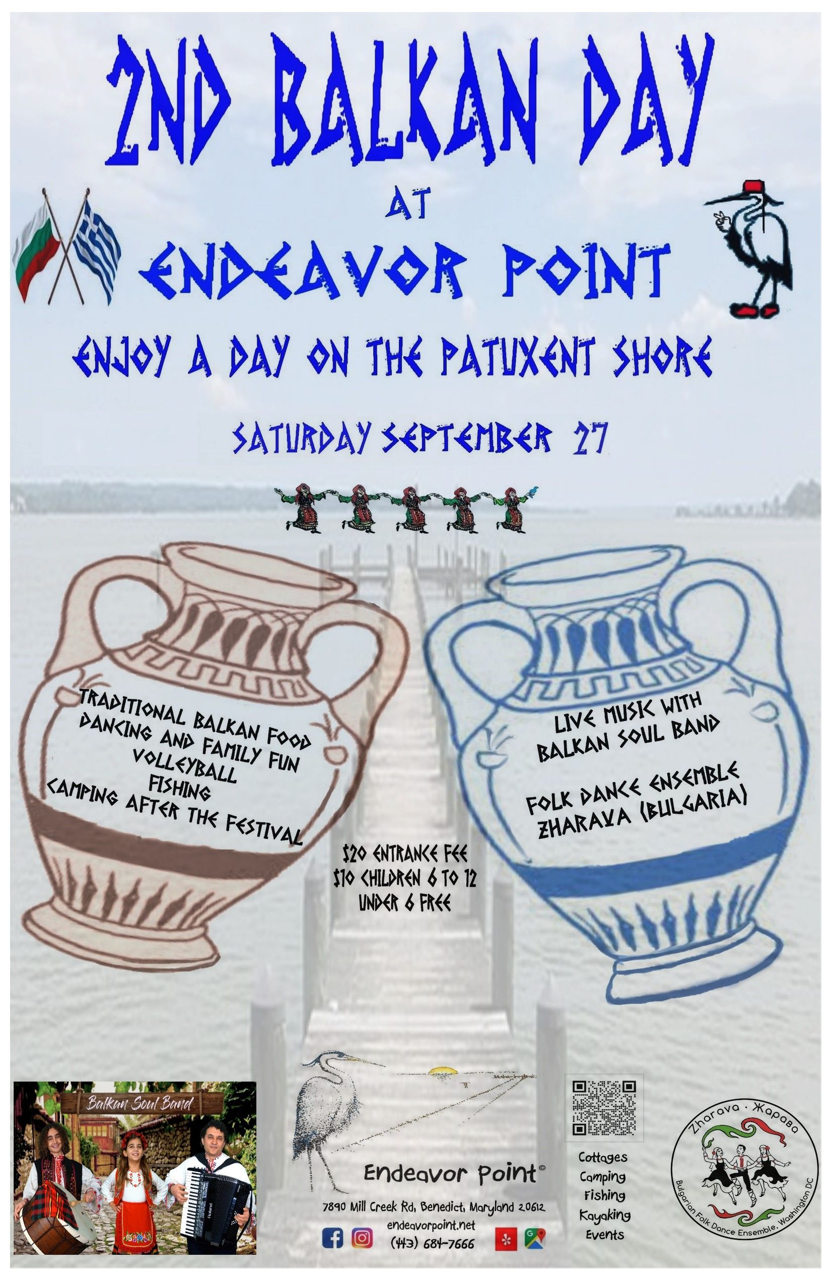 2nd Balkan Day at Endeavor Point September 27, 2025. Live Bulgarian folk music and performers. Event starts at noon, camping area will be open at the end of the event. 