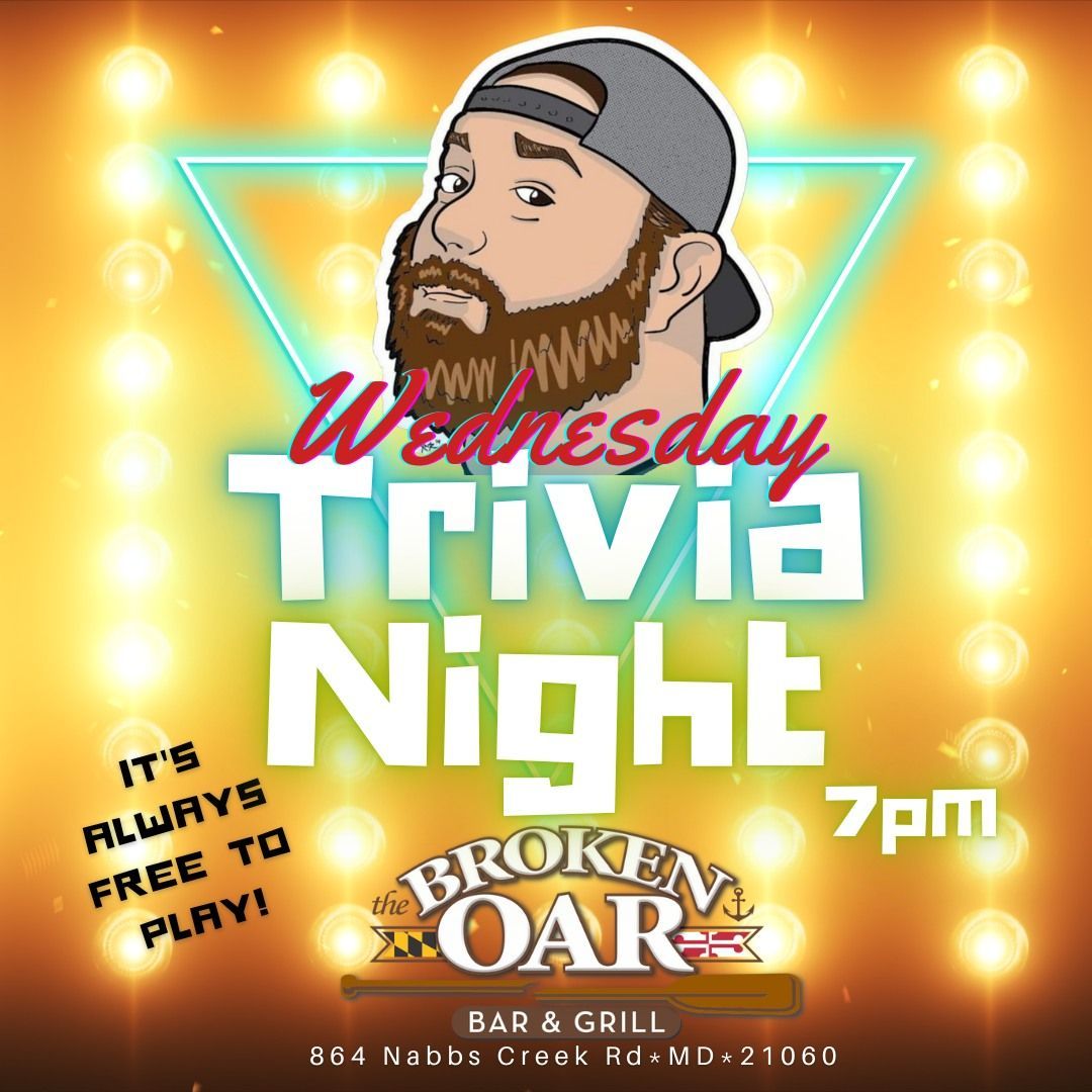 An advertisement for a trivia night at the broken oar