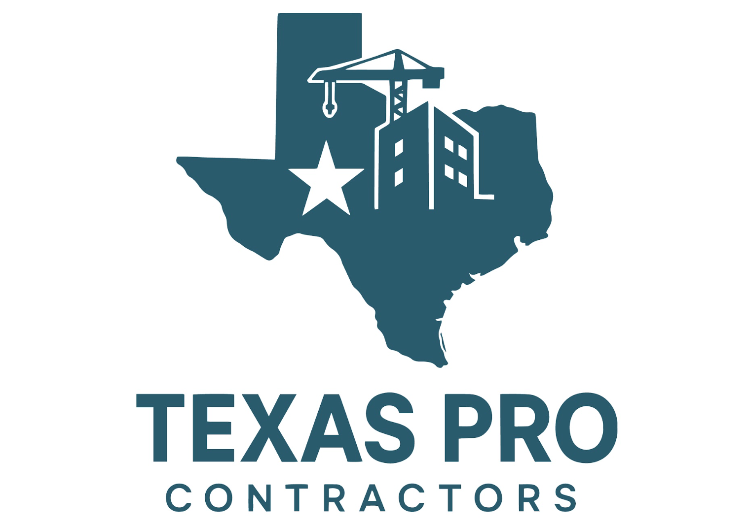 Texas Pro Contractors logo featuring a house silhouette, star, and company name.