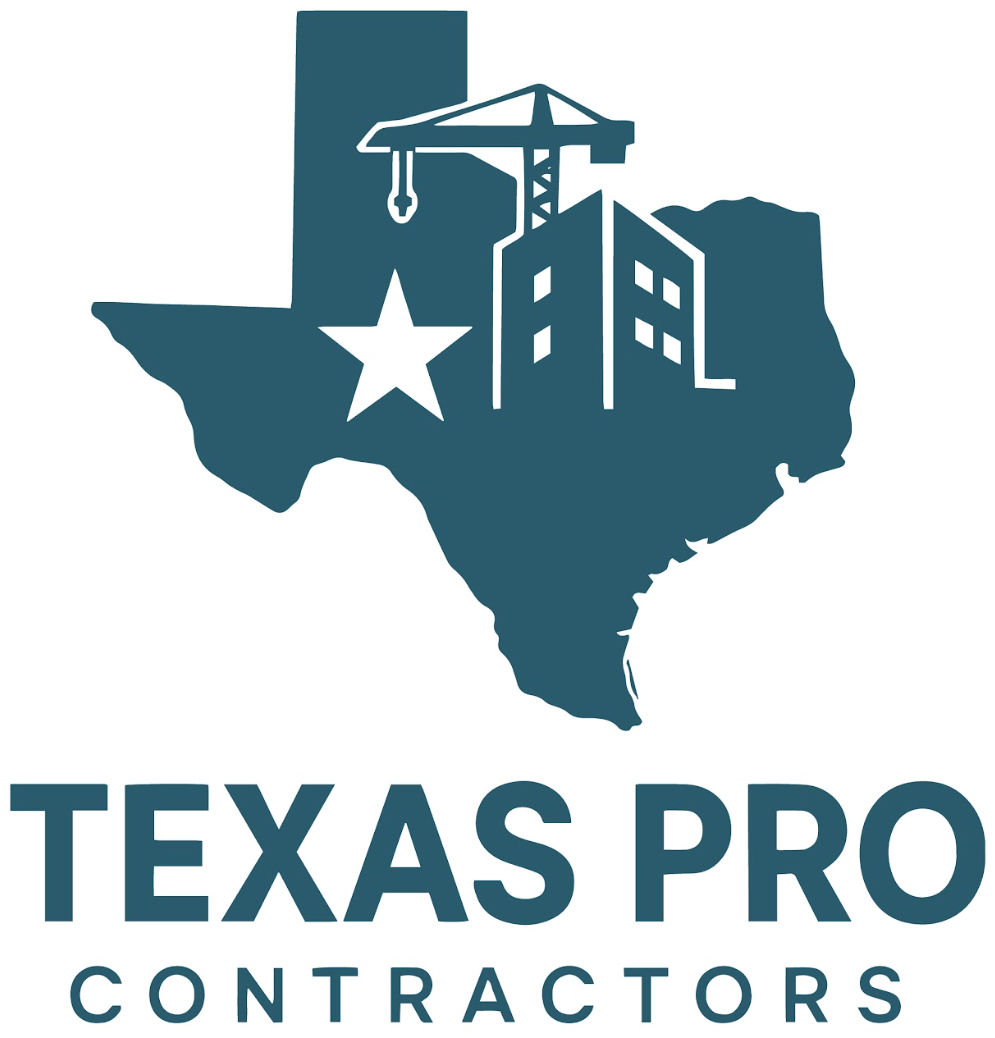 Texas Pro Contractors logo with a house outline, star, and text.