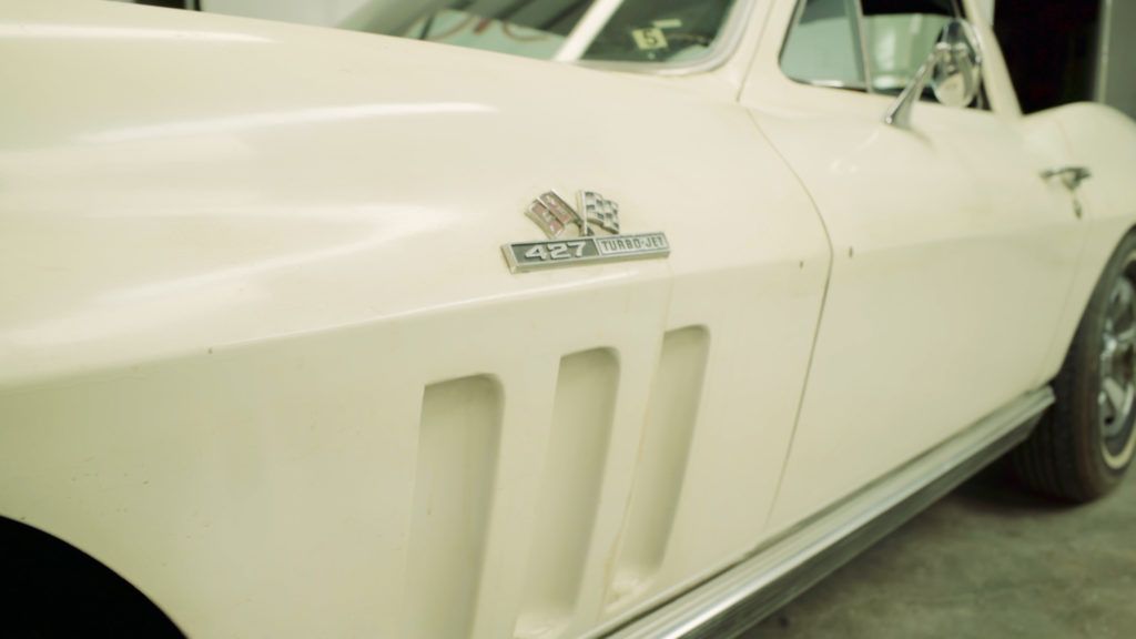 White classic Corvette with 