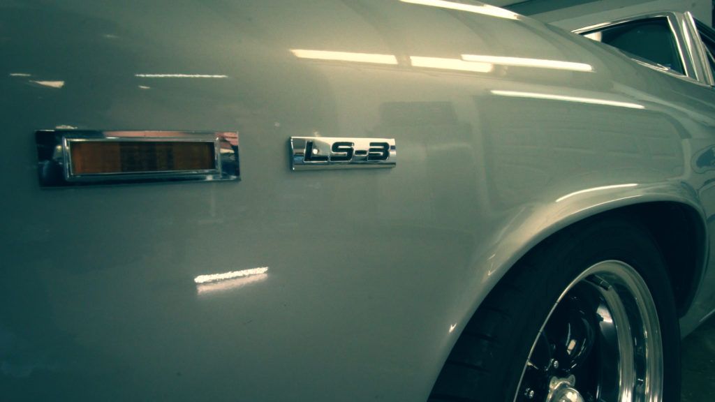 Silver car body with 