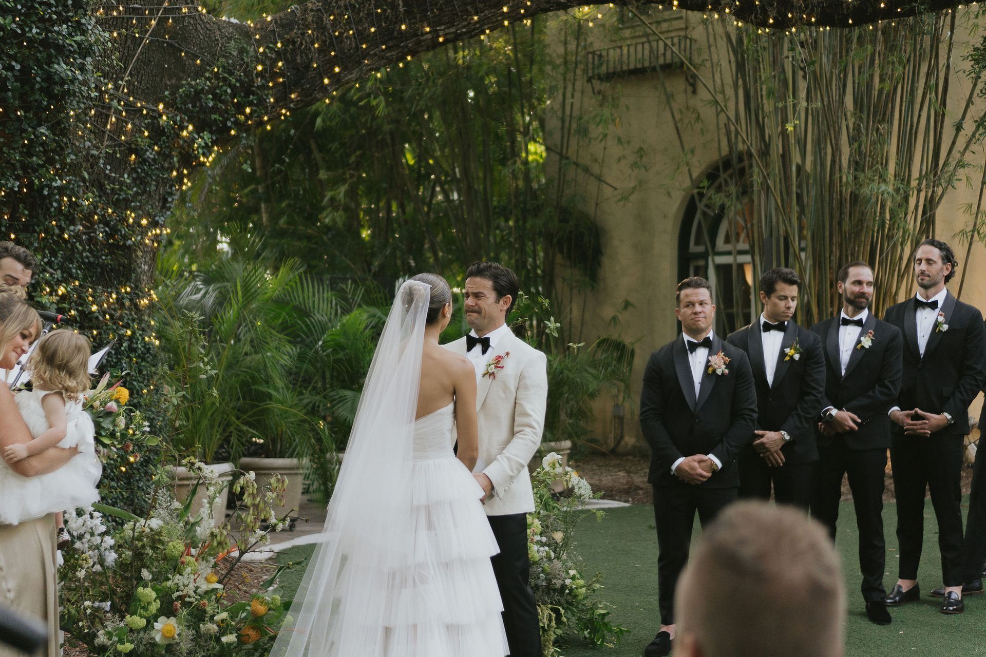 Couple at wedding ceremony.