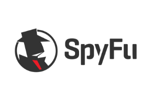 a logo for spyfu with a man in a top hat and tie .