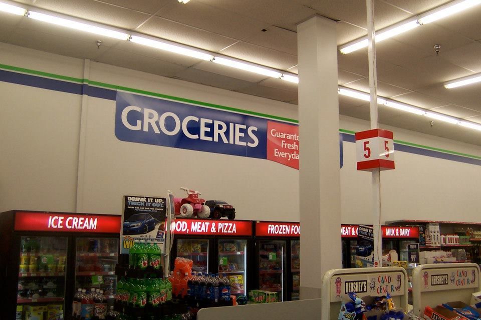 Grocery store interior with