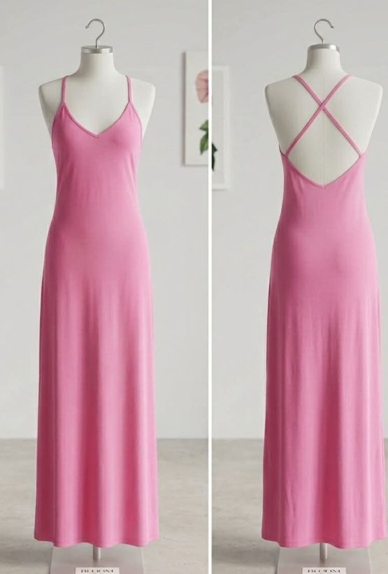 Pink Maxi Dress -Crossbody
