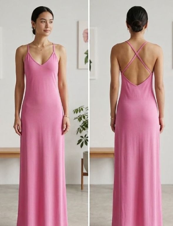 Pink Maxi Dress -Crossbody