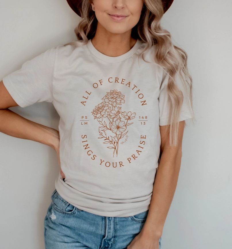 Christian Fall Graphic Tee Faith Based Bible Verse Shirt