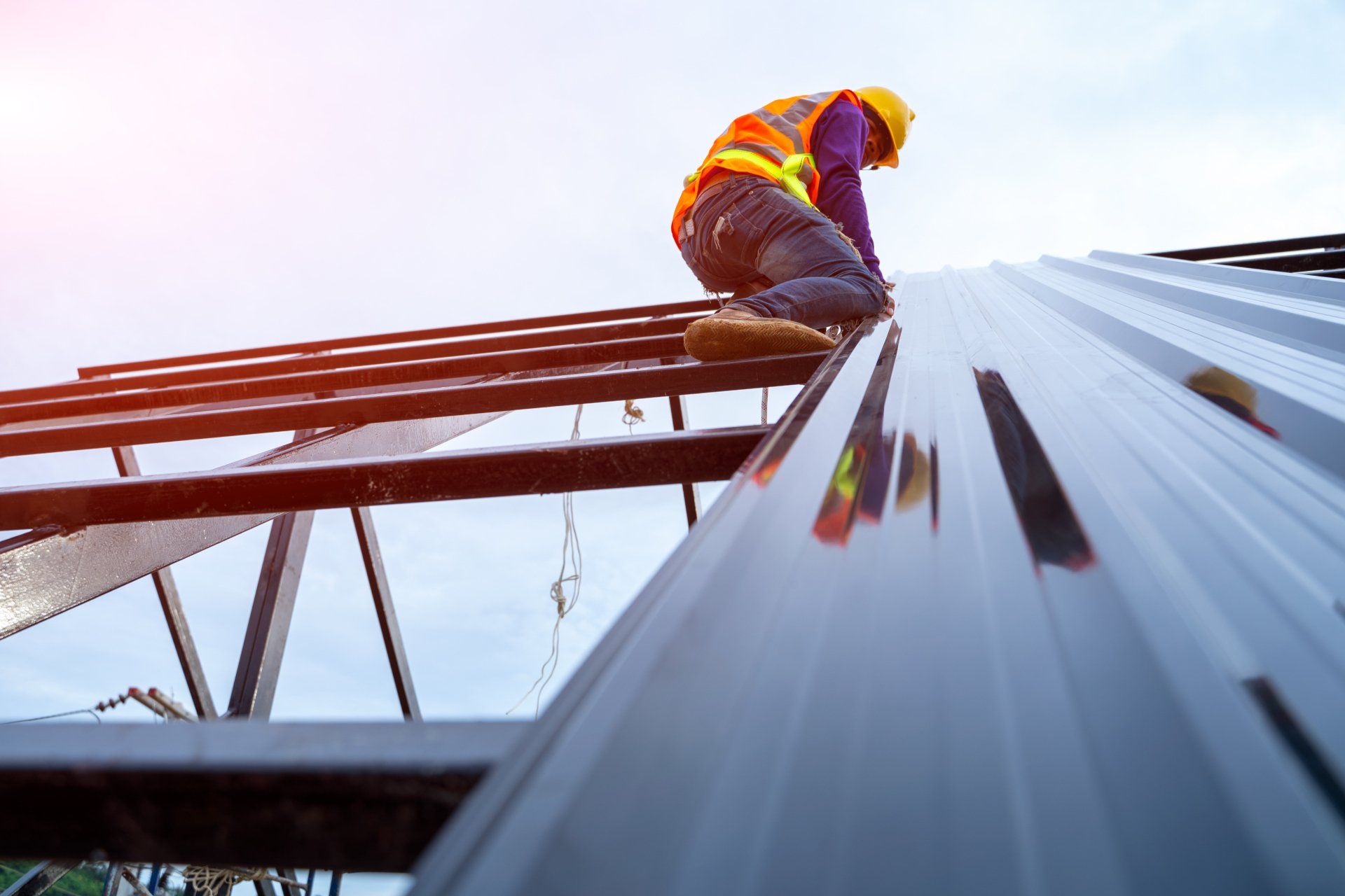 Roofer Worker In Special Protective Workwear - Bradenton, FL - Total Roofing Contractors, Inc.