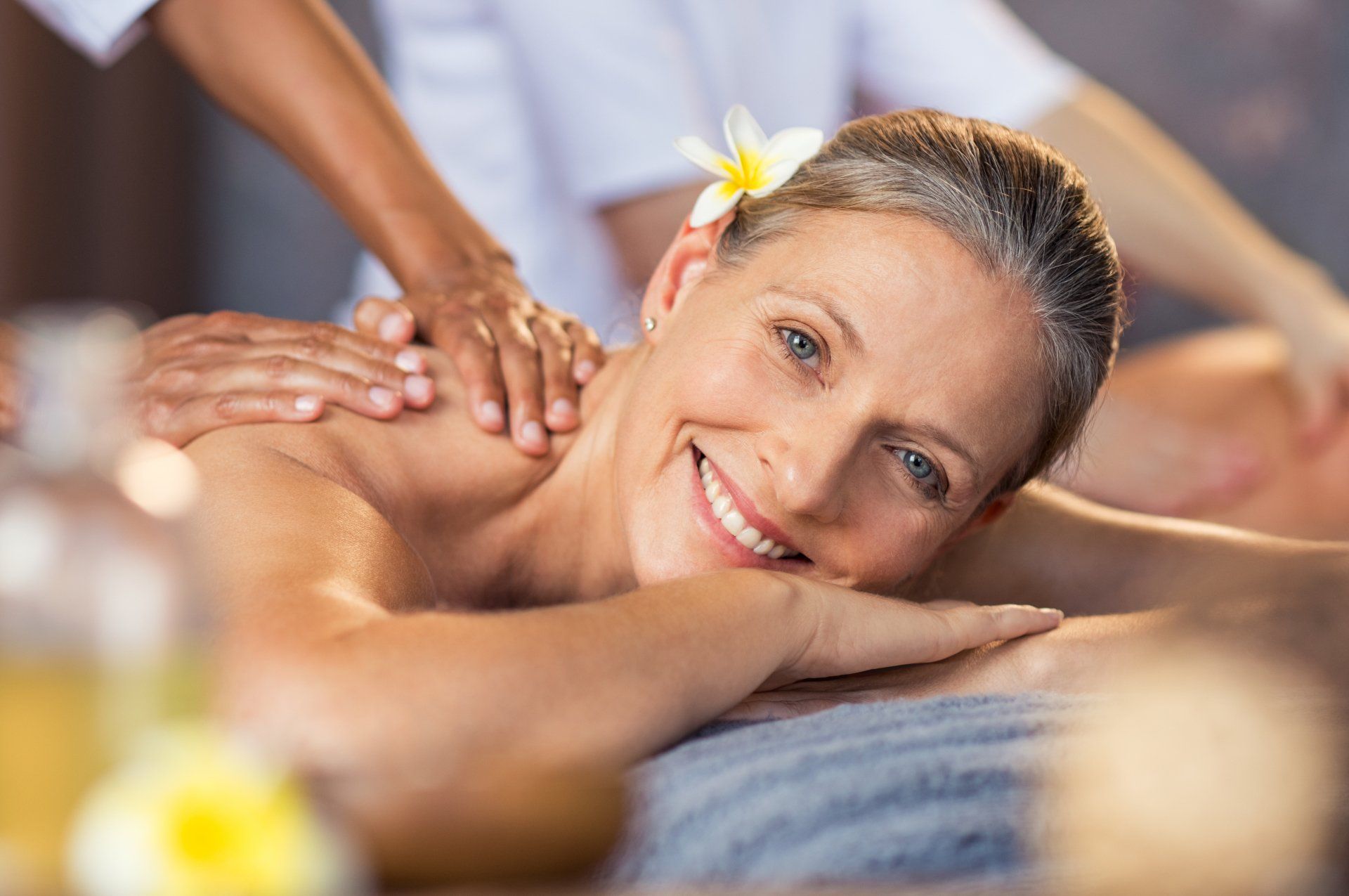 Day Spa - Woman getting oil massage at spa in Keene, NH