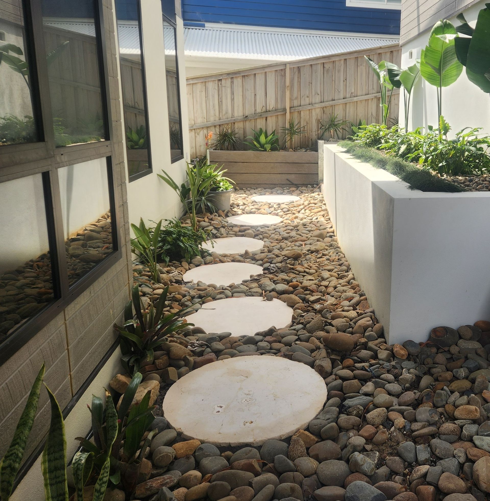 Stone Path Through a Narrow Garden — Total Perfection In Terrigal, NSW