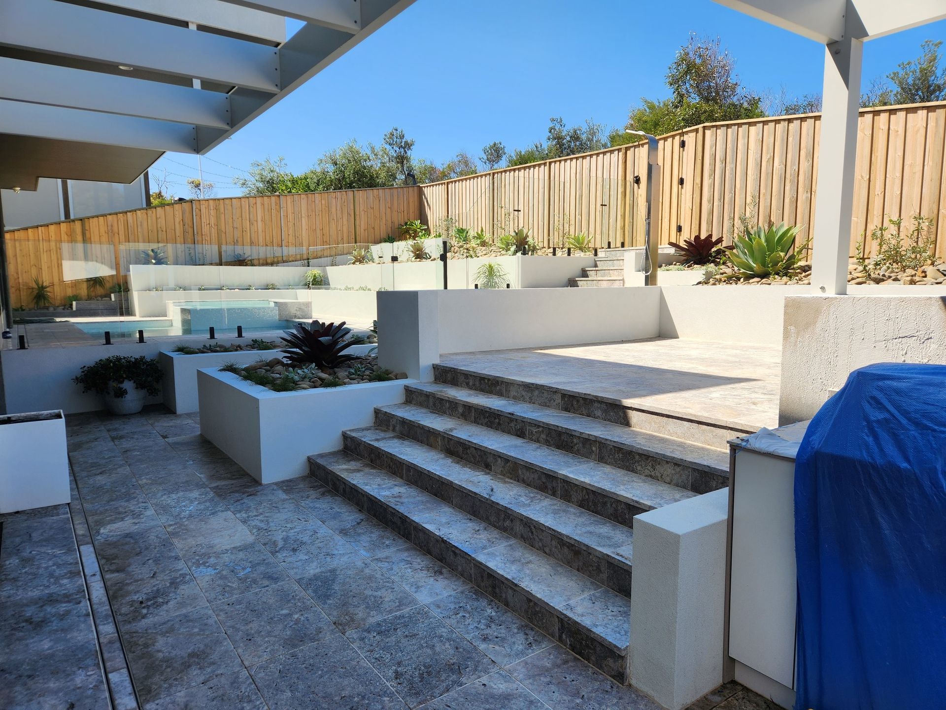 Outdoor Patio With Stone Steps — Total Perfection In Terrigal, NSW