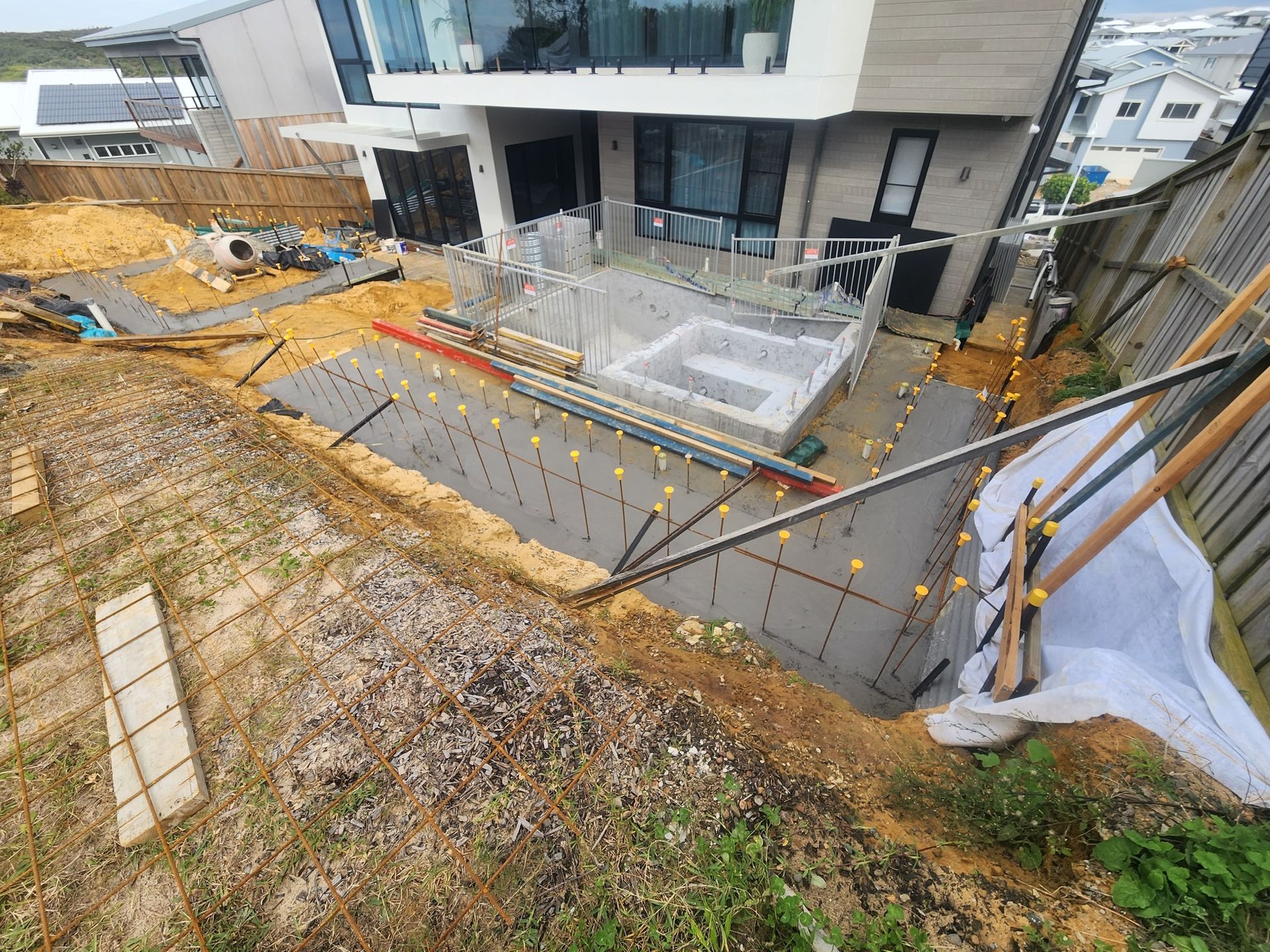 Construction Site With a Partially Built Pool — Total Perfection In Avoca Beach, NSW