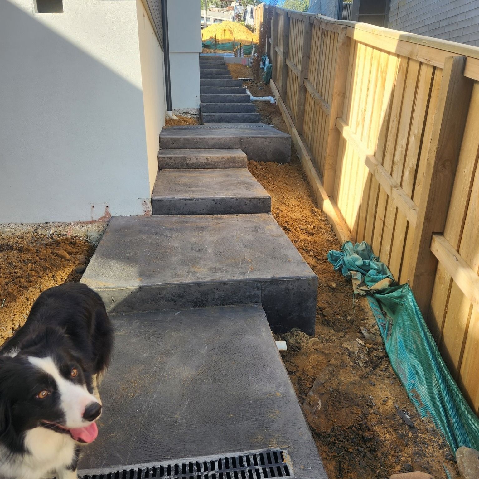 Concrete Steps Next to a Wooden Fence — Total Perfection In Kariong, NSW