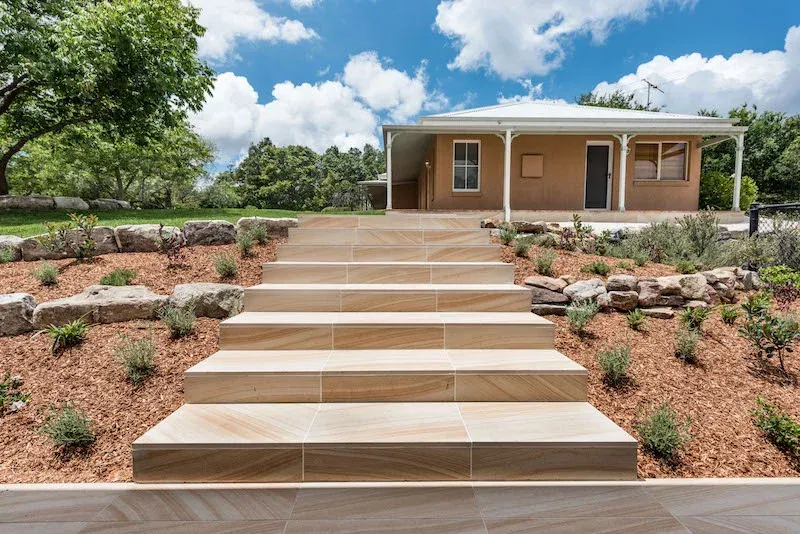 Stone Steps Leading Up to a House With a Porch — Total Perfection In Galston, NSW