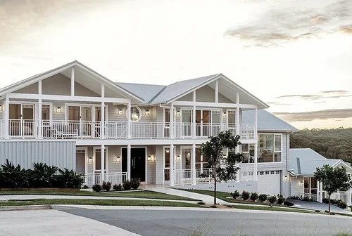 Two-Story White House With Multiple Balconies — Total Perfection In Catherine Hill Bay, NSW