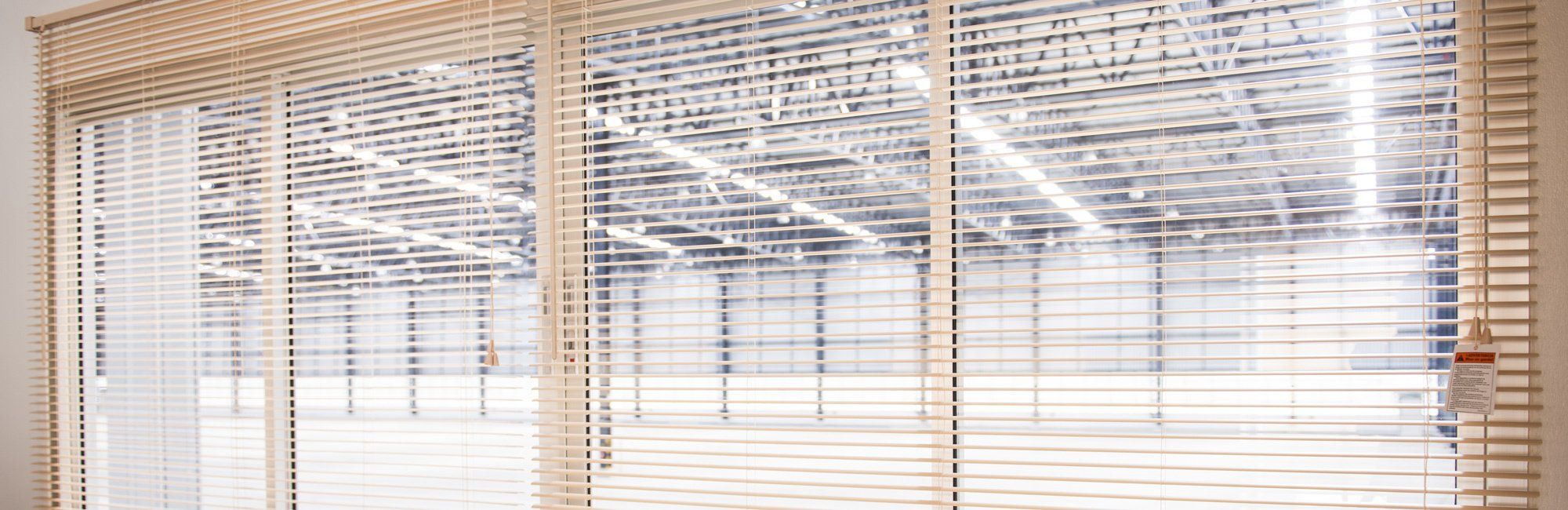 View of the blinds installed in the commercial building