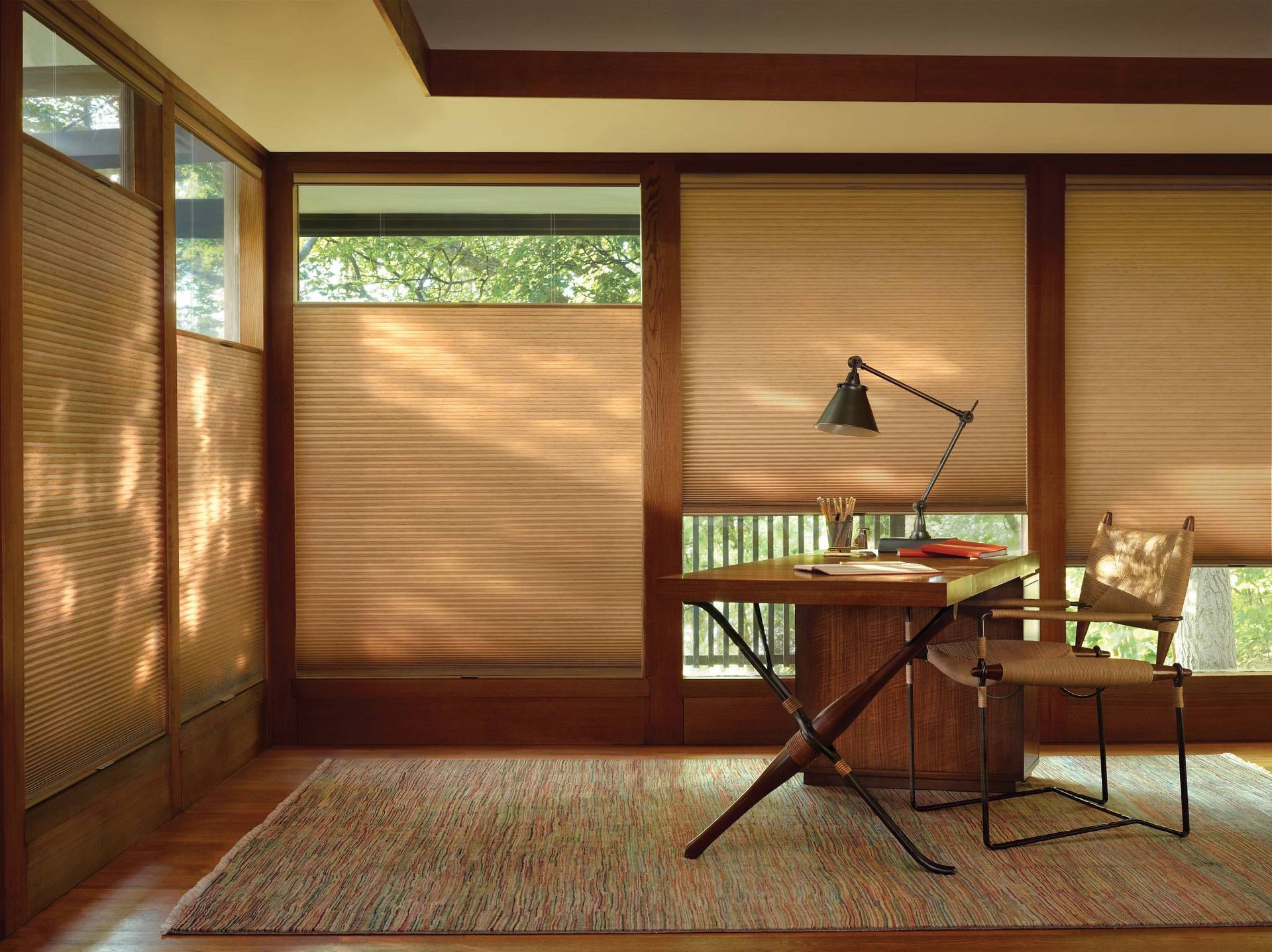 Hunter Douglas cellular shades in a study near St. Louis Park, Woodbury, Burnsville, and Maple Grove