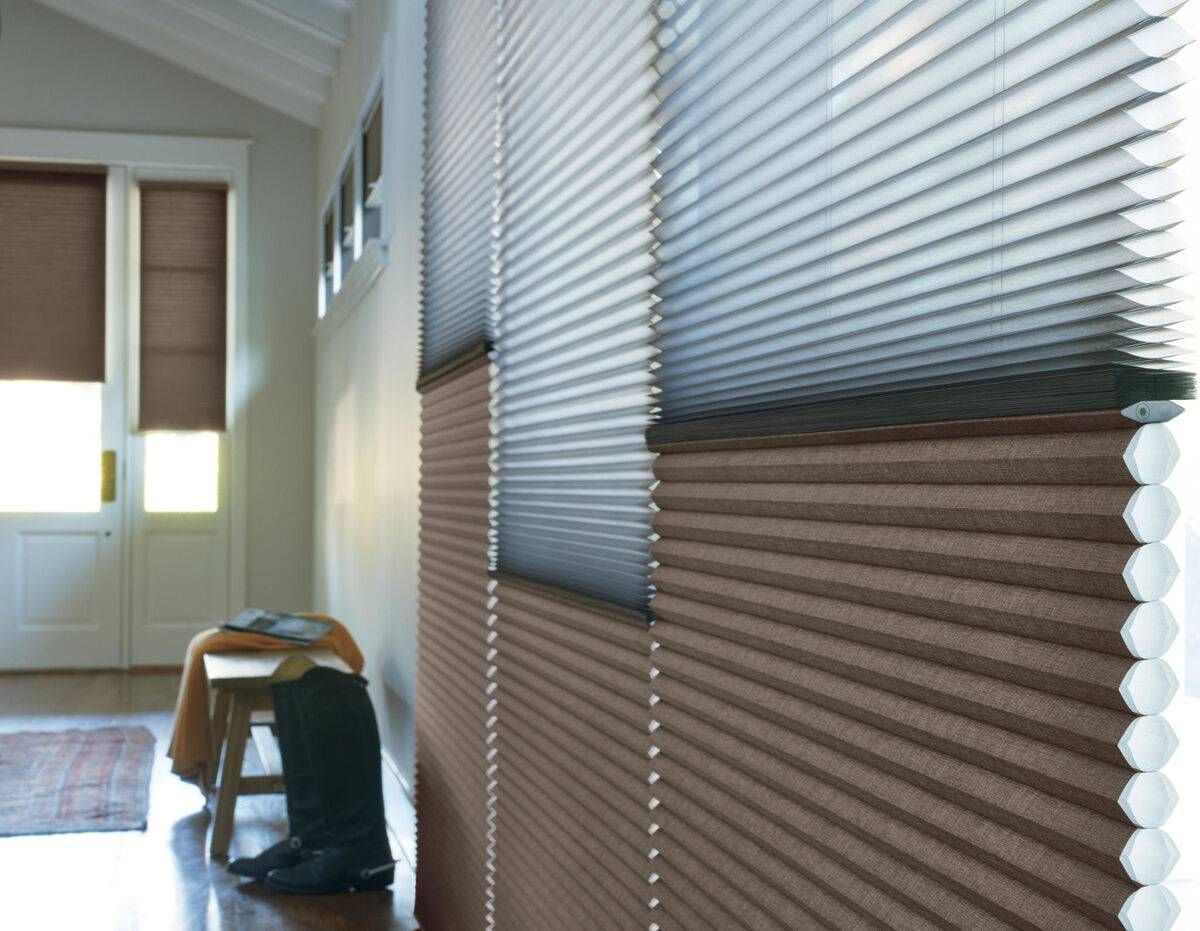 Hunter Douglas Duette® Shades Honeycomb shades filtering light into an entryway in St. Louis Park, M