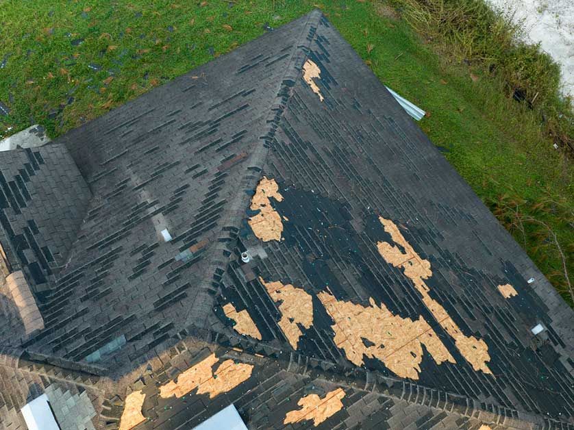 Wind Damage a Roof