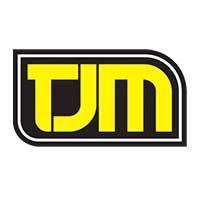 A yellow and black logo on a white background.