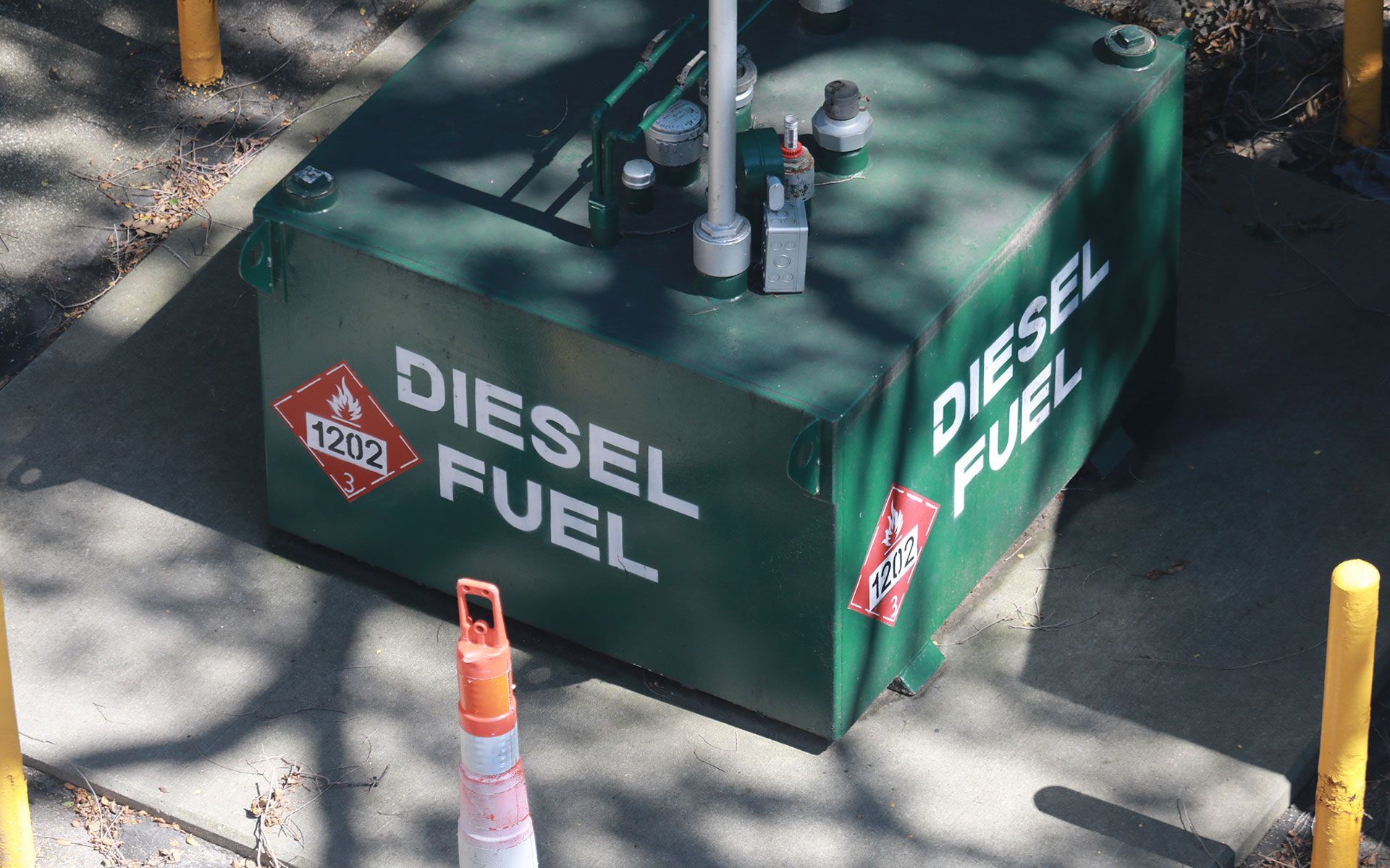 A green box that says diesel fuel on it