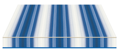 tende da sole con righe azzurre