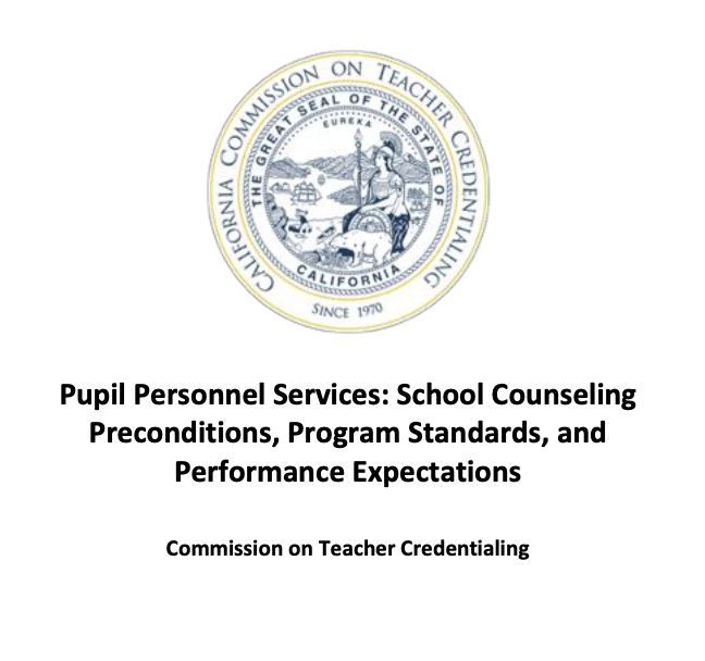 California Commission on Teacher Credentialing document: Pupil Personnel Services standards.