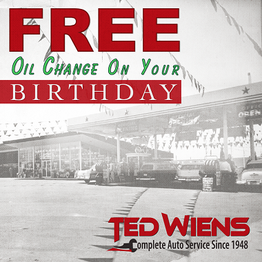 An advertisement for ted wiens complete auto service since 1948