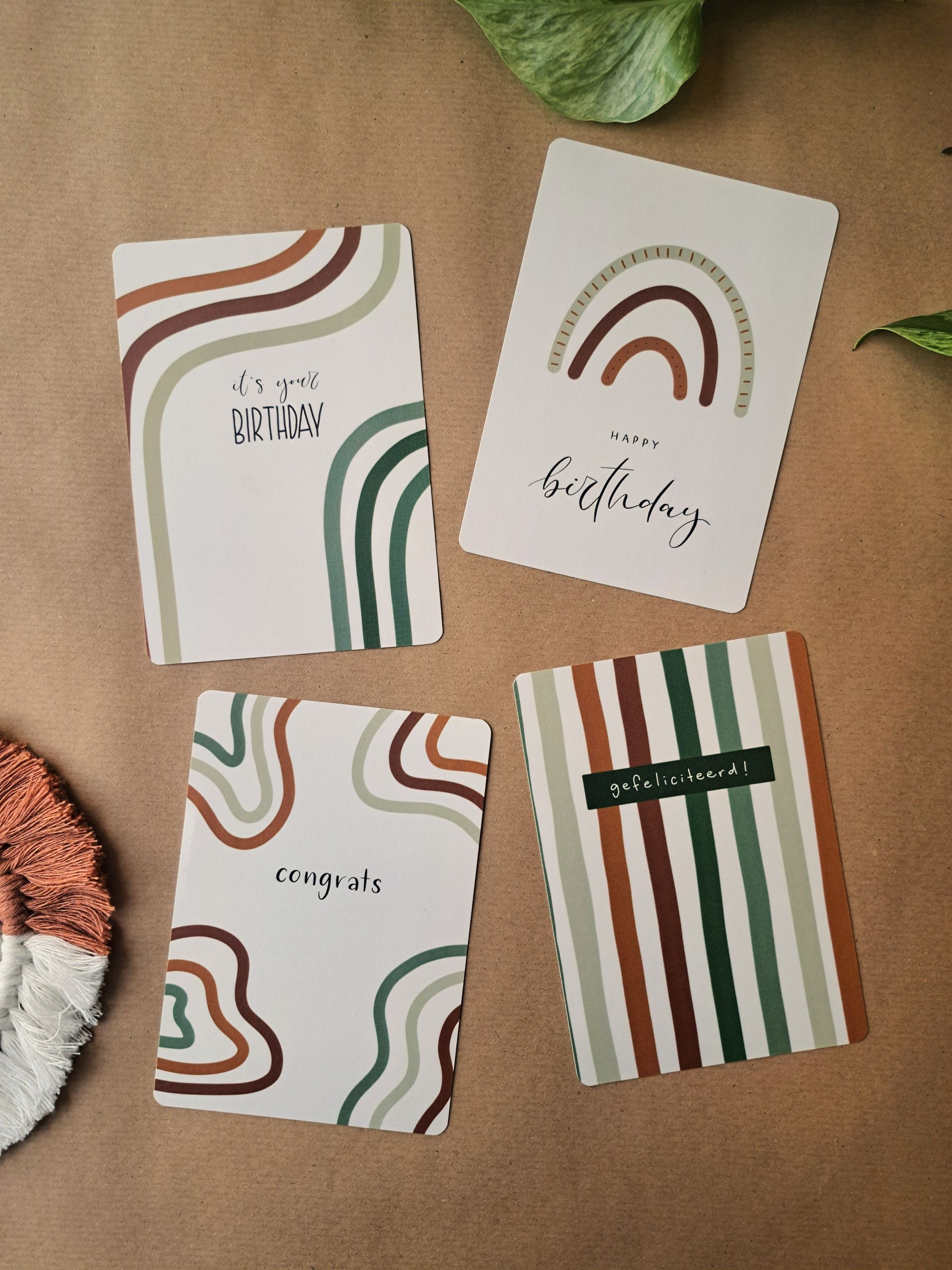 wenskaartenset lijnen