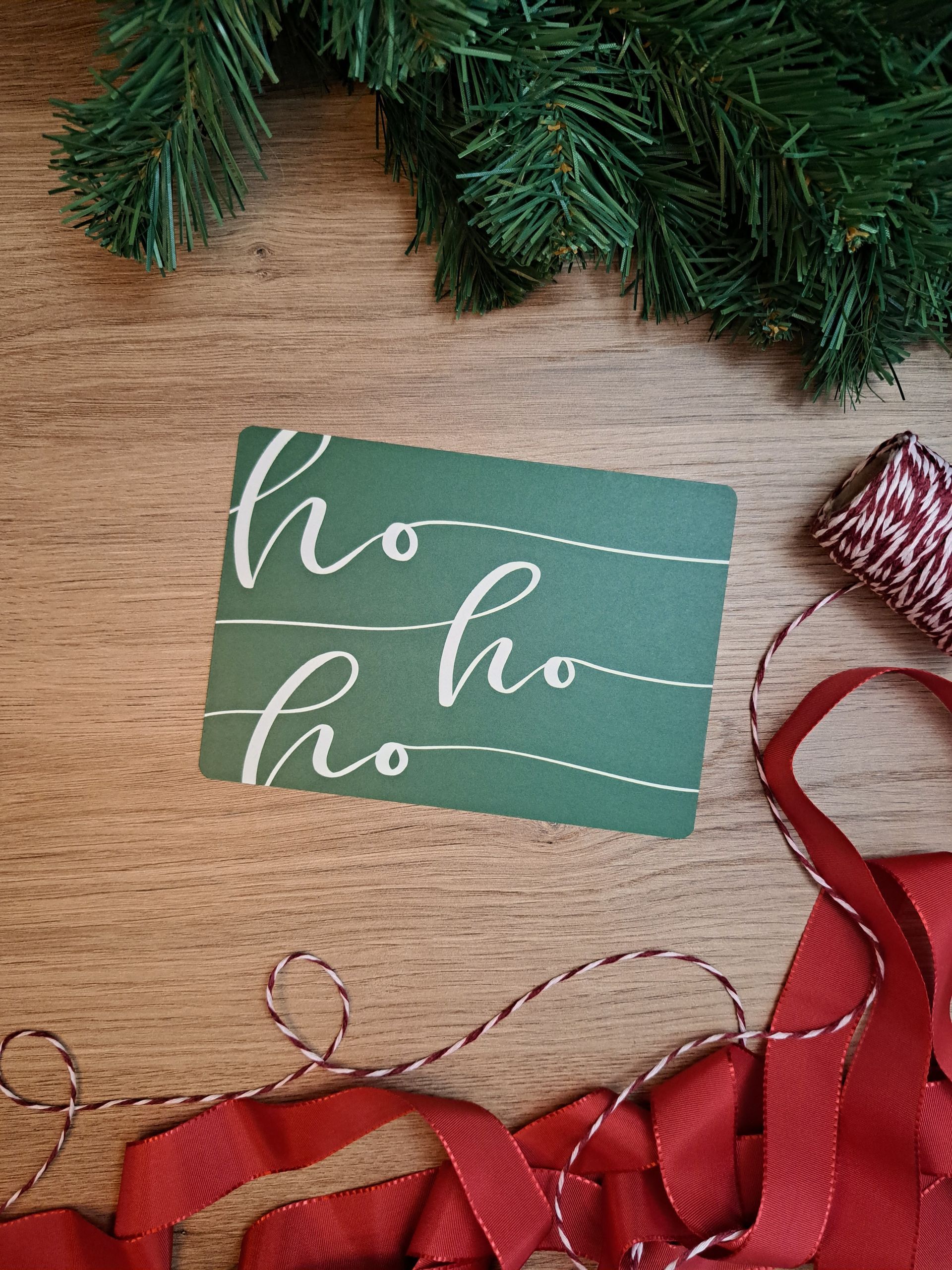 kerstkaart 'ho ho ho'