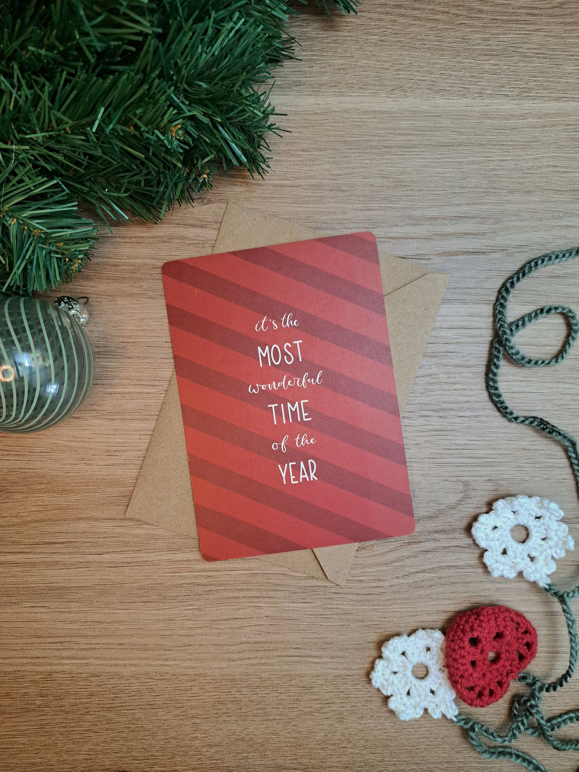 kerstkaart 'it's the most wonderful time of the year'