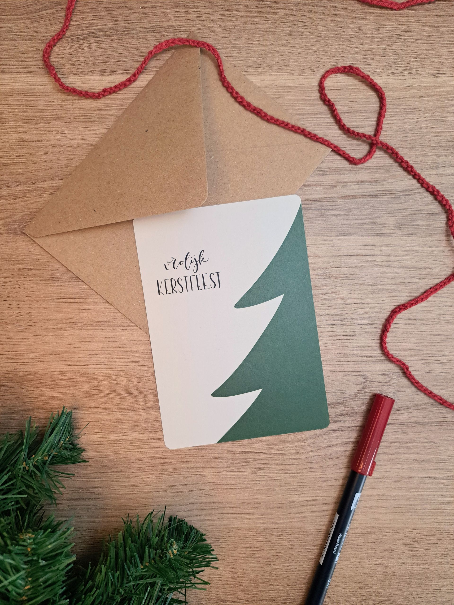 kerstkaart 'vrolijk kerstfeest'