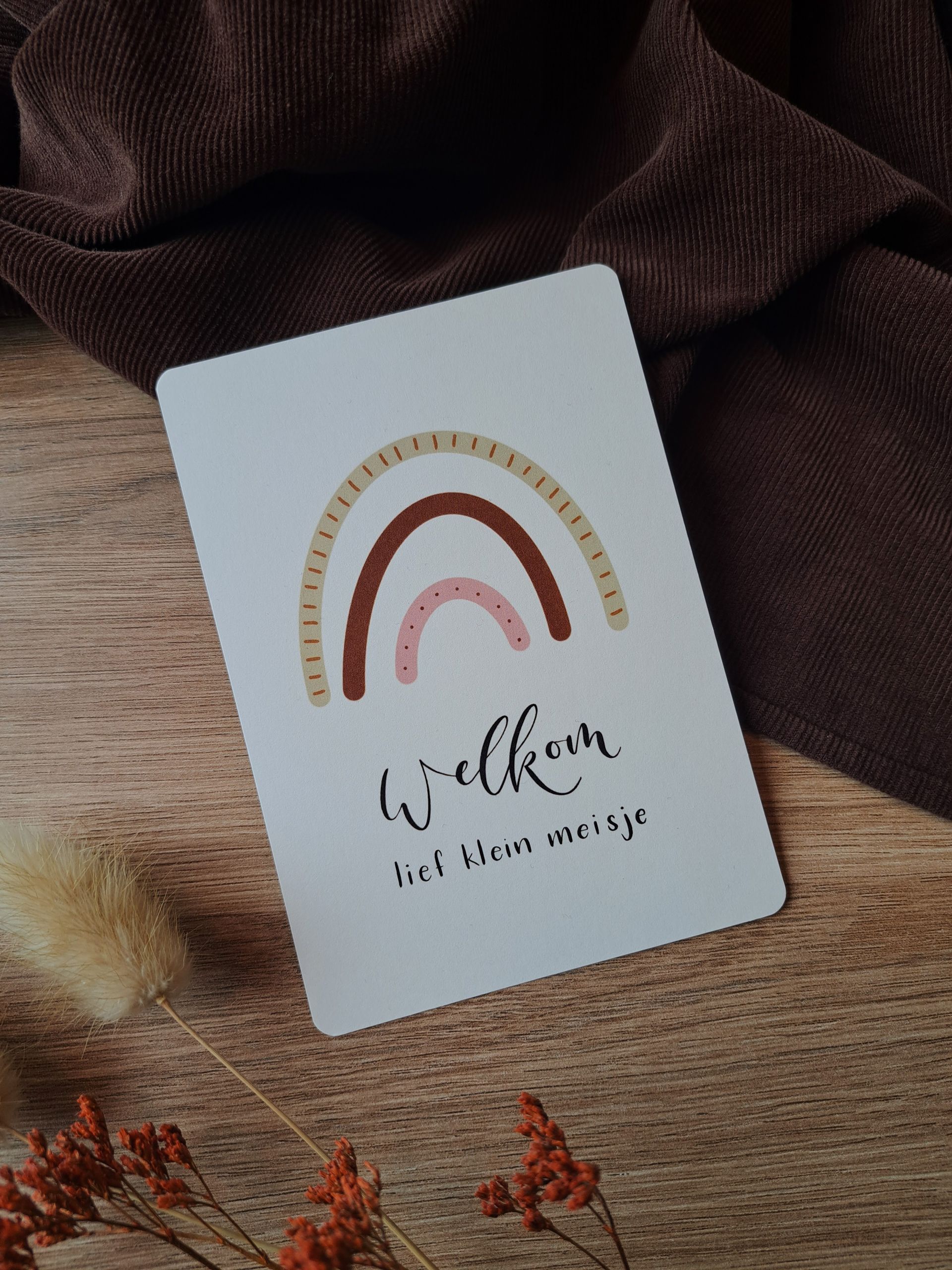 kaart welkom lief klein meisje