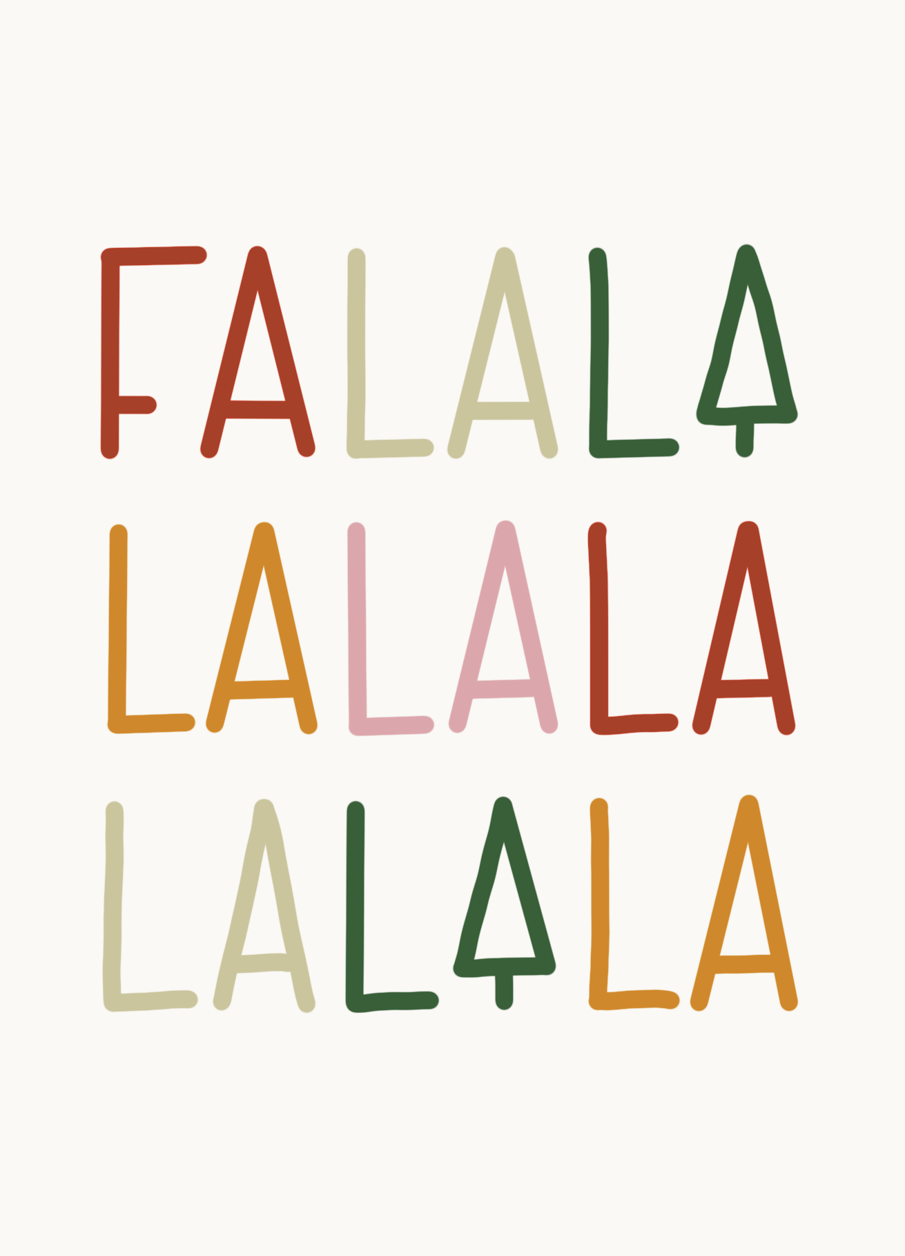 kerstkaart 'falalala'