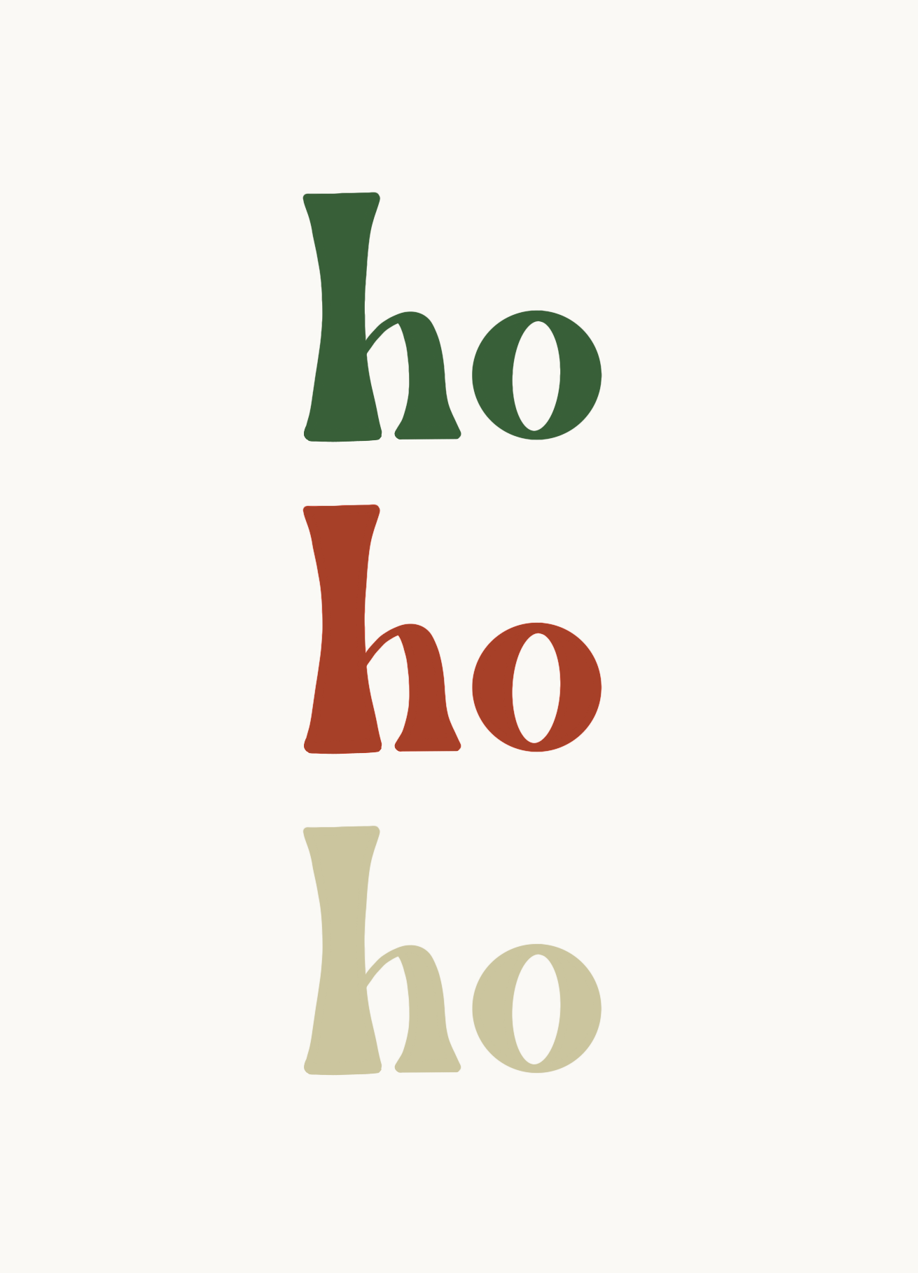 kerstkaart 'ho ho ho'