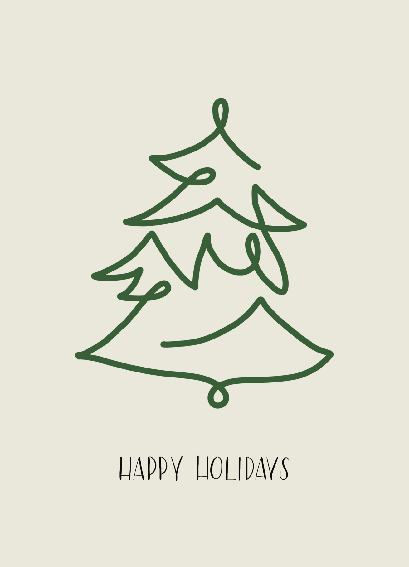 kerstkaart 'happy holidays'