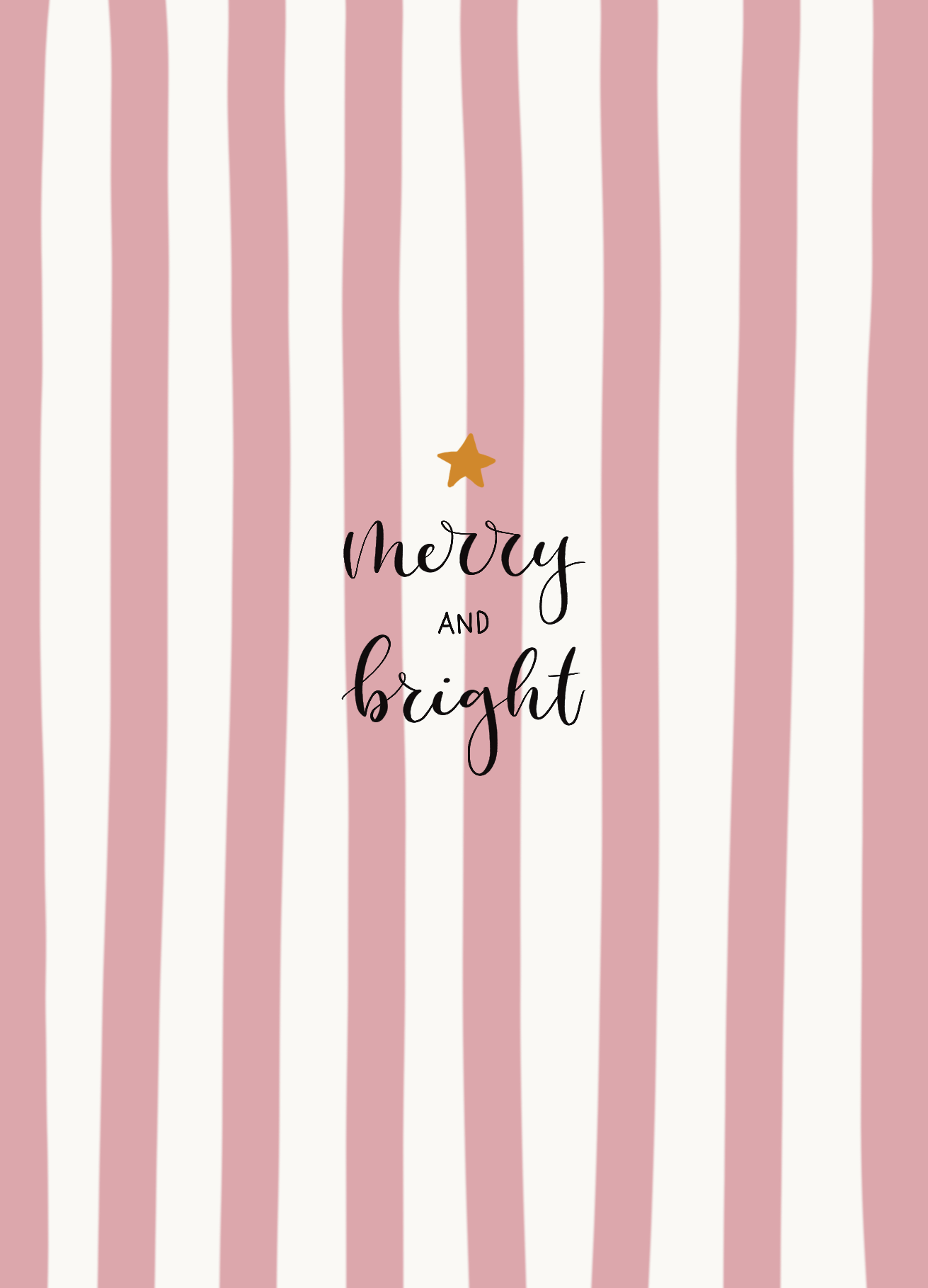 kerstkaart 'merry and bright'
